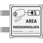 SEM5008BG - segnale alluminio METAL bifacciale Area Videosorvegliata