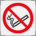 SEME1301A - targa monofacciale METAL con simbolo vietato fumare EN ISO 7010