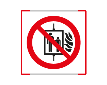 SEME1347GC - segnaletica all.Metal mono prof.ROSSO Divieto Ascensore EN ISO 7010