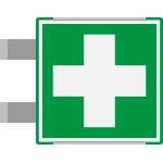 SEME15101BAC - segnal. all.Metal prof.VERDE bifacciale Pronto Soccorso EN ISO 7010