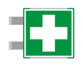 SEME15101BAC - segnal. all.Metal prof.VERDE bifacciale Pronto Soccorso EN ISO 7010