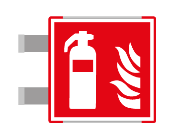 SEME15107BGC - segnaletica all.Metal profilo ROSSO bifacciale Estintore EN ISO 7010