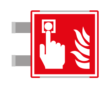 SEME15117BGC - segnaletica all.Metal profilo ROSSO bifac.Pulsante allarme ENISO7010