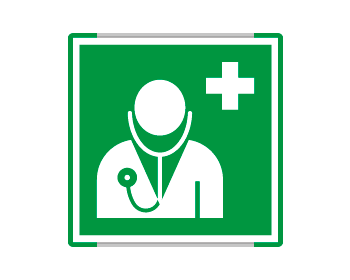 SEME15118GC - segnal. all.Metal mono profilo VERDE Personal.Medico EN ISO 7010 E009