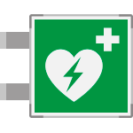 SEME15156BA - targa bifacciale METAL Defibrillatore EN ISO 7010