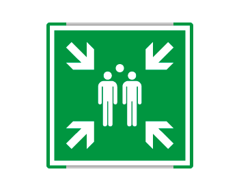 SEME15180AC - segnal. all.Metal mono profilo VERDE Punto Incontro  EN ISO 7010 E007