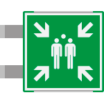 SEME15180BAC - segnal. all.Metal prof.VERDE bifacciale Punto di Raccolta EN ISO 7010