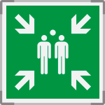 SEME15180G - segnaletica all.Metal mono Punto Incontro EN ISO 7010 E007