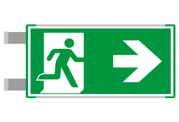 SEME715102BNC - segnaletica all.Metal VERDE bifacciale uscita ds EN ISO 7010