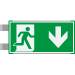 SEME715104BNC - segnaletica all.Metal VERDE bifacciale uscita sud EN ISO 7010