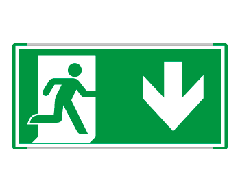 SEME715104NC - Segnale all.Metal monofacc.profilo VERDE Uscita emergenza EN ISO 7010