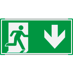 SEME715104NC - Segnale all.Metal monofacc.profilo VERDE Uscita emergenza EN ISO 7010