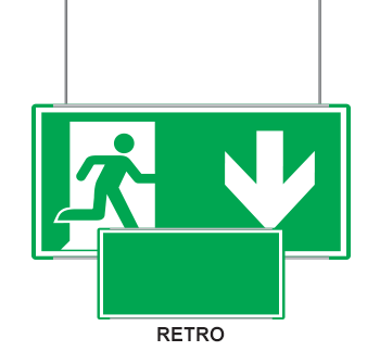 SEME715104SMC - segnaletica all.Metal VERDE sospesa Uscita Emergenza Sud EN ISO 7010