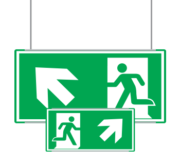 SEME715105SMC - segnaletica all.Metal VERDE sospesa Uscita Emergenza N.O. EN ISO 7010