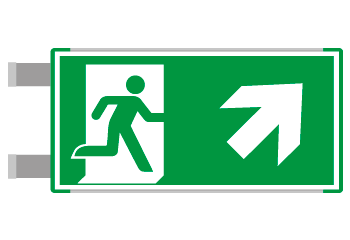SEME715106BNC - segnaletica all.Metal VERDE bifacciale uscita NORD EST EN ISO 7010