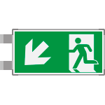 SEME715107BN - segnaletica all.Metal bifacciale uscita SUD OVEST EN ISO 7010