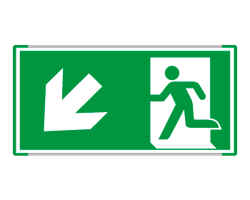 SEME715107NC - Segnale all.Metal monofacc.profilo VERDE Uscita emergenza EN ISO 7010