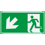SEME715107NC - Segnale all.Metal monofacc.profilo VERDE Uscita emergenza EN ISO 7010