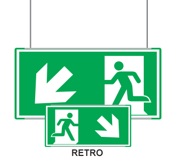 SEME715107SMC - segnaletica all.Metal VERDE sospesa Uscita Emergenza S.O. EN ISO 7010