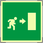 SEML15153A - segnale fotoluminescente in alluminio METAL monofacciale 150x150