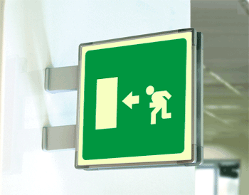 SEML15154BA - segnale fotoluminescente in alluminio METAL bifacciale 150x150