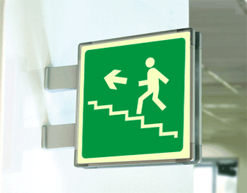 SEML15164BA - segnale fotoluminescente in alluminio METAL bifacciale 150x150