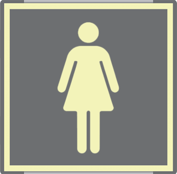 SEML15643GC - targa monofacciale fotoluminescente METAL Toilette donna