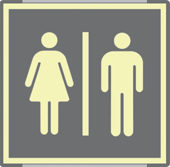 SEML15644AC - targa monofacciale fotoluminescente METAL Toilette uomo/donna