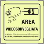 SEML5008A - targa monofacciale fotoluminescente METAL Area videosorvegliata