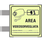 SEML5008BAC - targa bifacciale fotoluminescente METAL Area videosorvegliata