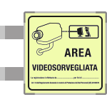 SEML5008BG - targa bifacciale fotoluminescente METAL Area videosorvegliata