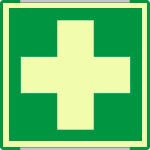 SEMLE15101GC - segnal. all.Metal mono profilo VERDE simb.luminescente Pronto Soccorso
