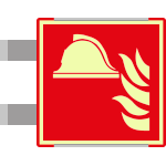 SEMLE15111BGC - segnale luminescente allum.METAL ROSSO bifacciale Presidio Antincendio
