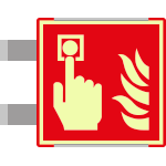 SEMLE15117BAC - segnale luminescente allum.METAL ROSSO bifacciale Pulsante All.Antinc.