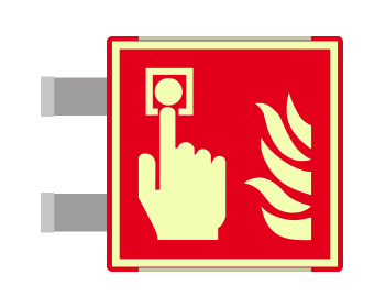 SEMLE15117BGC - segnale luminescente allum.METAL ROSSO bifacciale Pulsante All.Antinc.