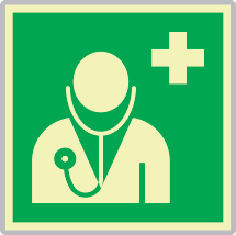 SEMLE15118A - targa monofacciale fotoluminescente METAL Personale medico ENISO7010