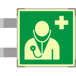 SEMLE15118BA - targa bifacciale fotoluminescente METAL Personale medico ENISO7010