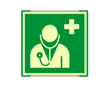 SEMLE15118GC - segnal. all.Metal mono luminescente prof.Verde Dottore EN ISO 7010