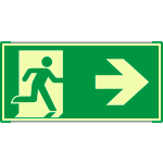 SEMLE715102MC - Segnale all. Metal mono luminescente prof.VERDE Usc.Emerg.dx ISO 7010