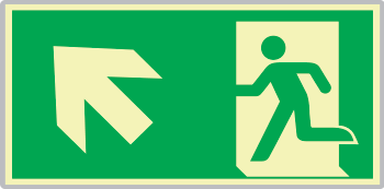 SEMLE715106N - Segnale all. Metal monofacciale luminescente Usc.Emrgenza sx ISO 7010
