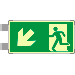 SEMLE715107BN - Segnaletica all. Metal bifacciale luminesc.uscita emerg. EN ISO 7010