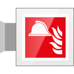 SEPE15111BW - targa Plexi bifacciale Presidio antincendio EN ISO 7010 F004