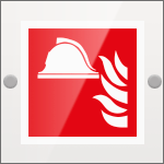 SEPE15111W - targa Plexi monofacciale Presidio antincendio EN ISO 7010 F004