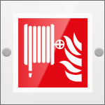 SEPE15115W - targa Plexi monofacciale Lancia antincendio EN ISO 7010 F002