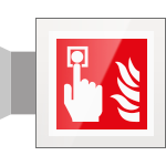 SEPE15117BW - targa Plexi bifacciale Allarme antincendio EN ISO 7010 F005