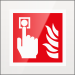 SEPE15117FW - targa Plexi monofacciale Allarme antincendio fiss.inv.EN ISO 7010 F005