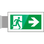 SEPE715102BR - targa PLexiglass bifacciale uscita di emergenza ds EN ISO 7010 E002