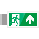 SEPE715103BR - targa PLexiglass bifacc. uscita di emergenza avanti EN ISO 7010 E002