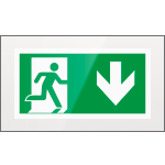 SEPE715104FR - targa PLexi monof.Uscita emergenza indietro fiss.inv EN ISO 7010