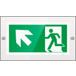 SEPE715105R - targa PLexi monof.uscita emerg. sn alto fissaggio a vite EN ISO 7010